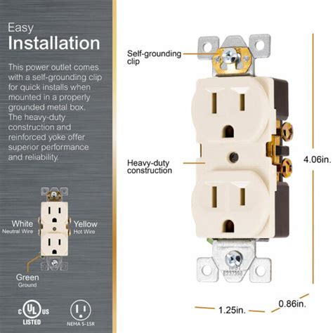 self grounding receptacle in a metal box|installing self grounding outlets.